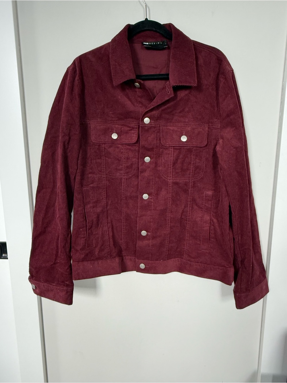 ASOS Corduroy Trucker Jacket - Burgundy